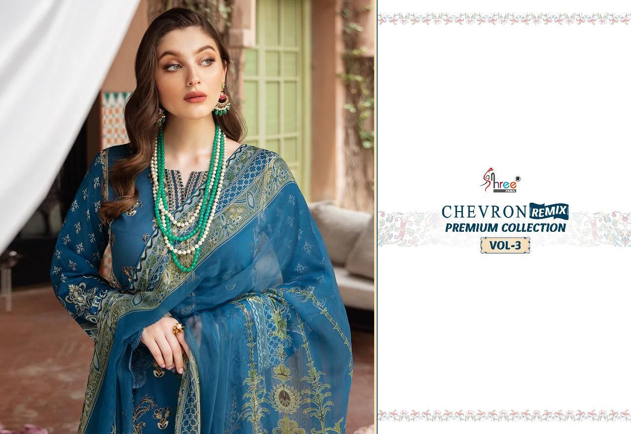 shree fabs chevron remix primum collection vol 3 cotton catchy print salwar suit with siffon dupatta catalog