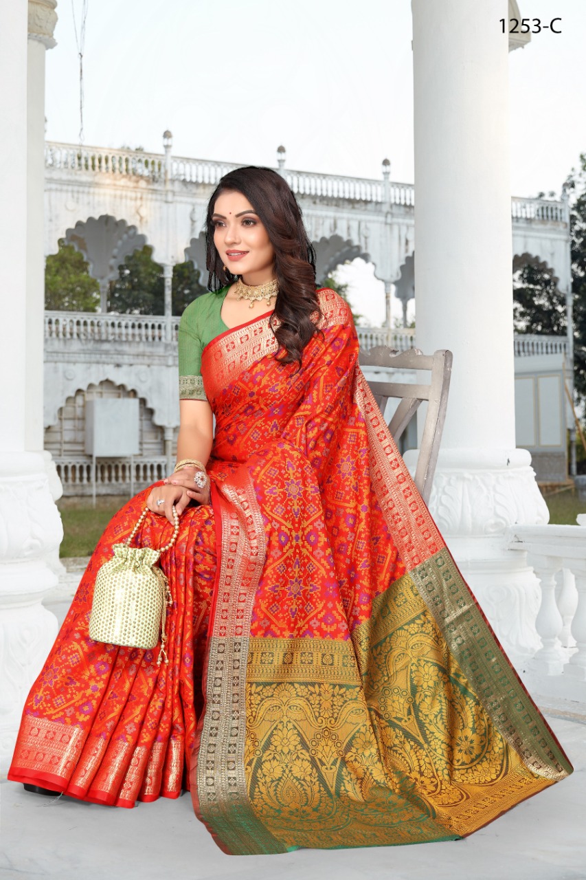 shri rana creation 1253 patola patola silk elegant look saree catalog