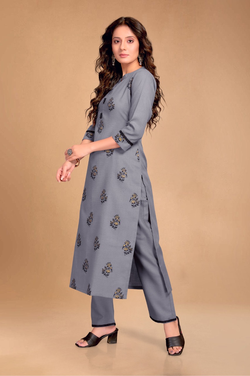 style samsara sku 006 to 009 cotton regal look kurti bottom with dupatta size set