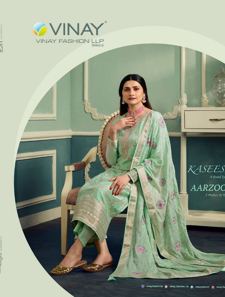 vinay fashion kaseesh aarzoo 2 dola gorgeous look salwar suit catalog