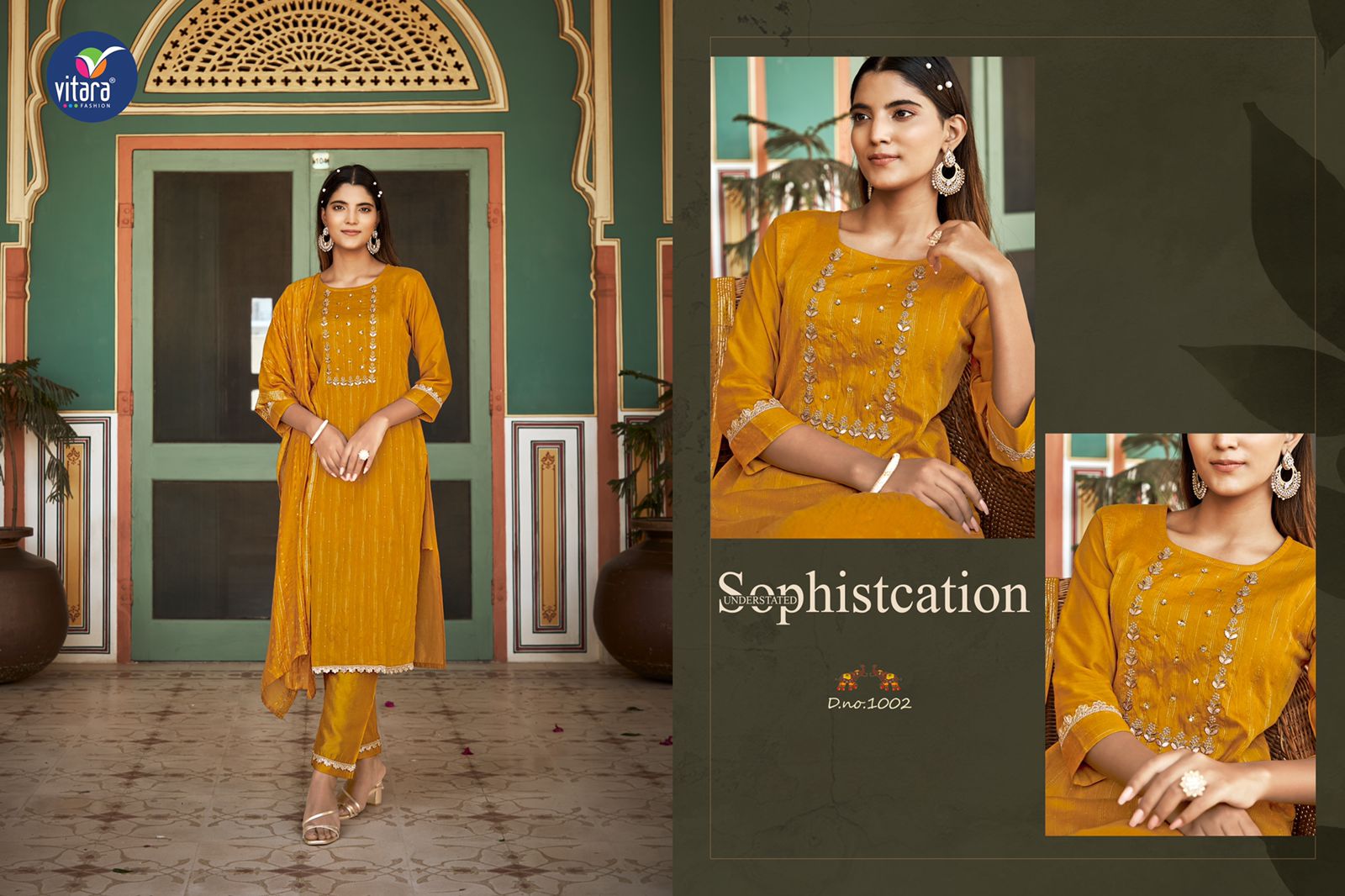 vitara fashion riwaz self weaving jecqrd innovative embroidery look top with pant and dupatta catalog