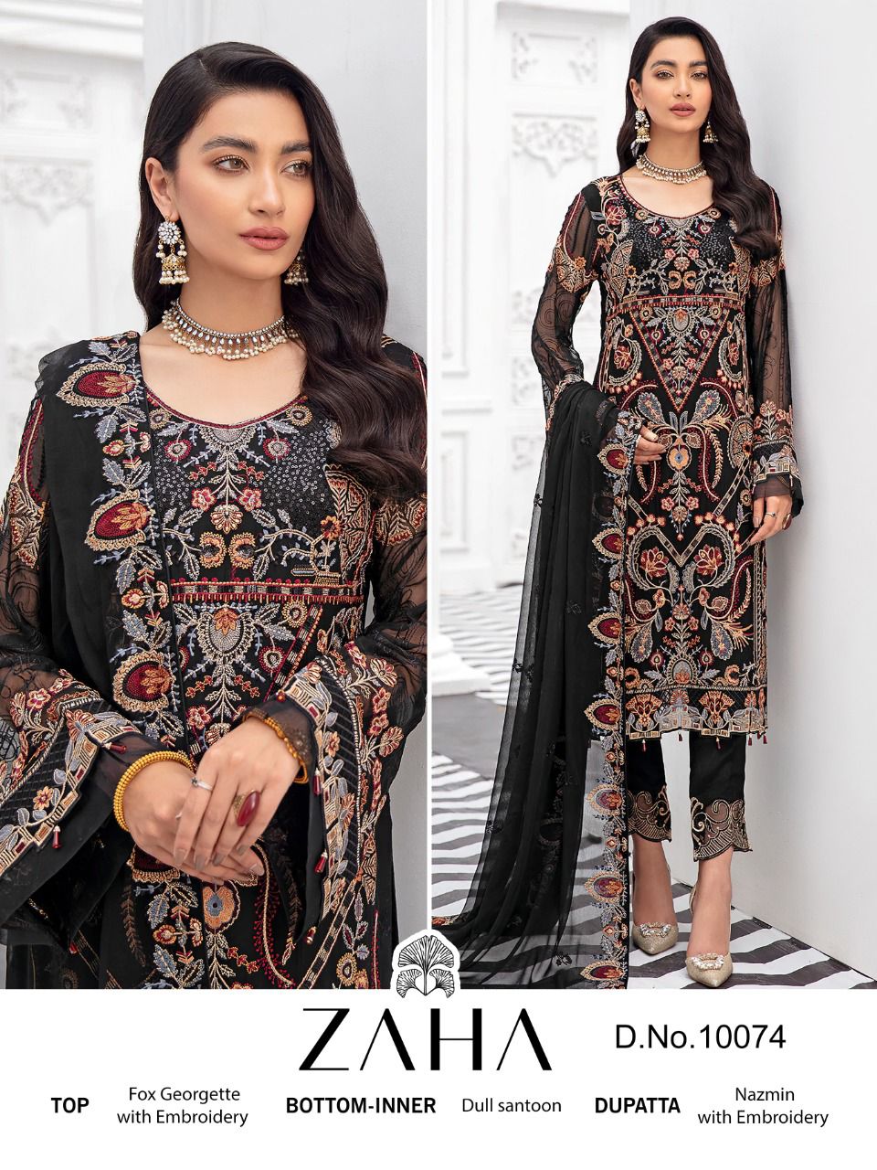 zaha ramsha vol 4 georgette regal look salwar suit catalog