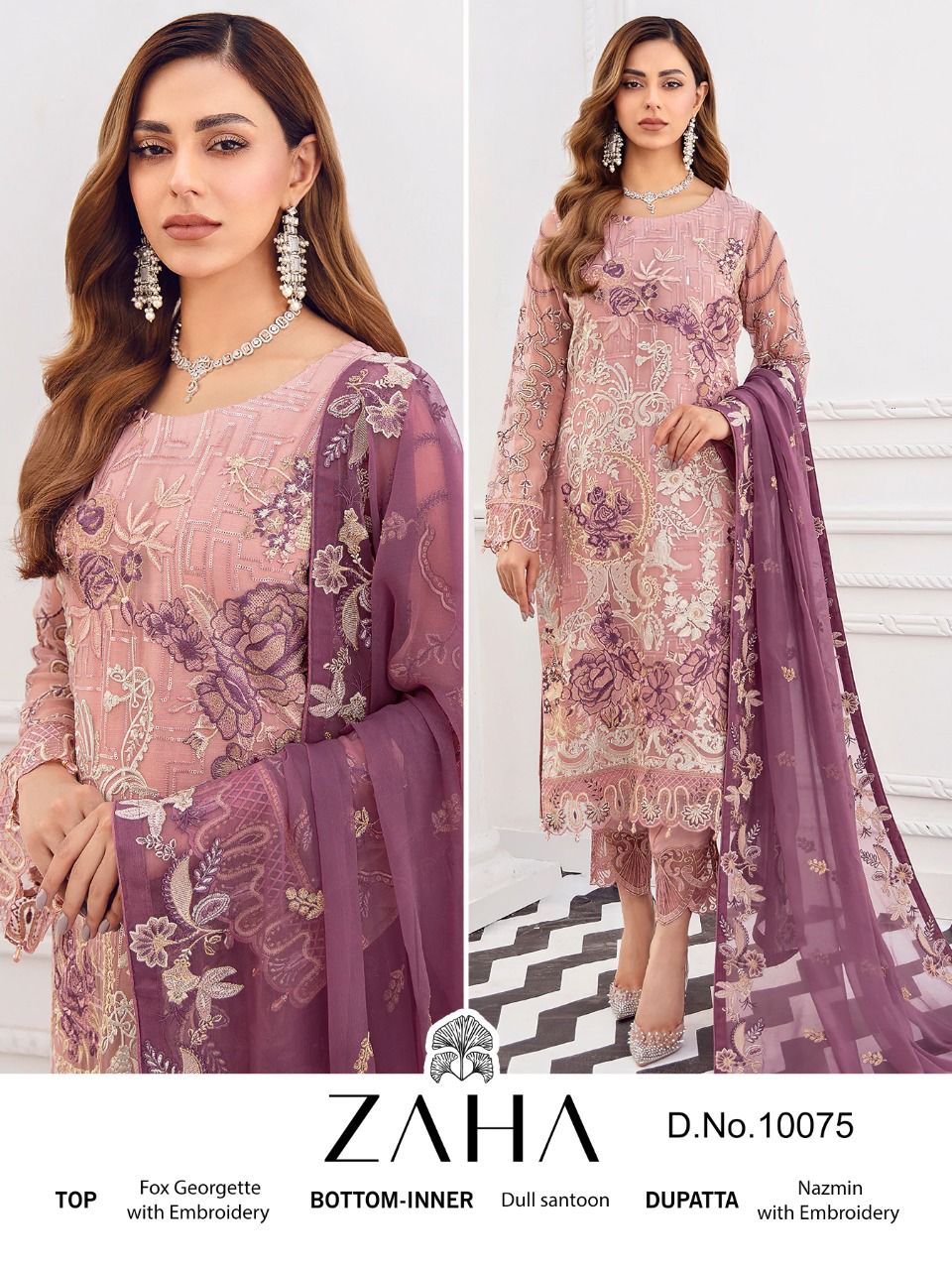 zaha ramsha vol 4 georgette regal look salwar suit catalog