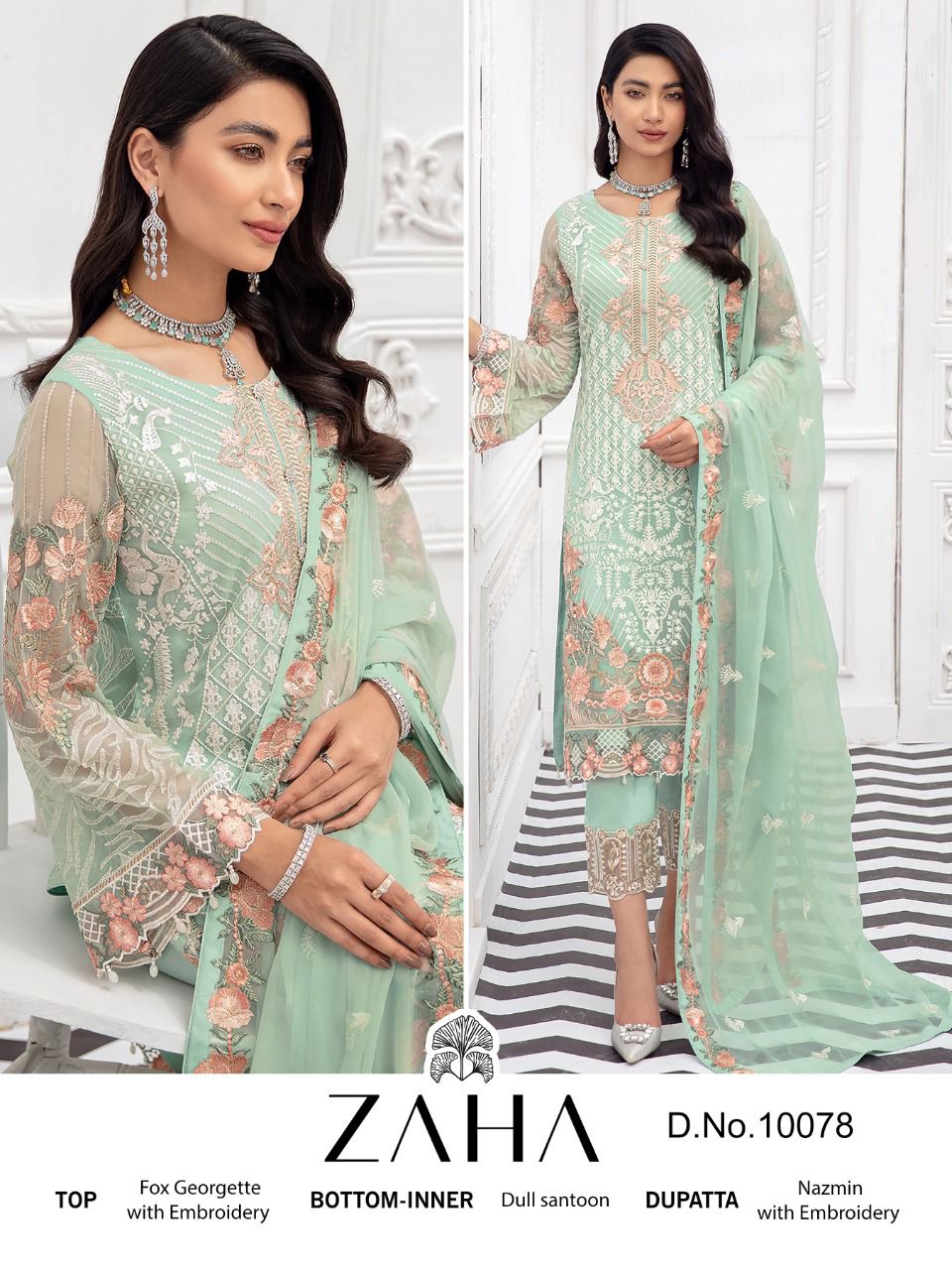 zaha ramsha vol 5 georgette elegant salwar suit catalog