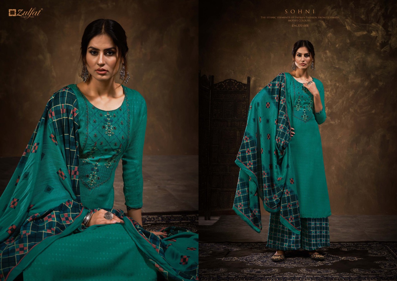 zulfat designer suit sohni pashmina elegant look salwar suit catalog