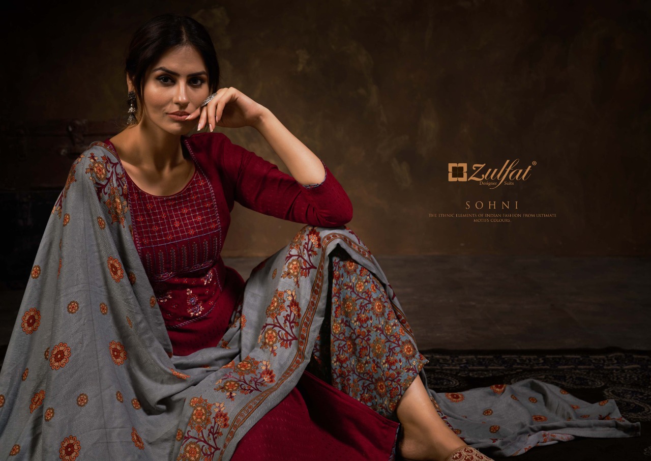 zulfat designer suit sohni pashmina elegant look salwar suit catalog