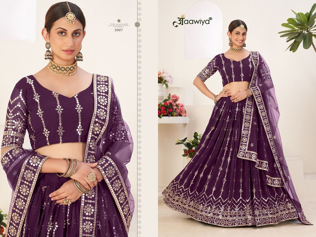 aawiya official amrita vol 2 georgette festive look lehnga catalog