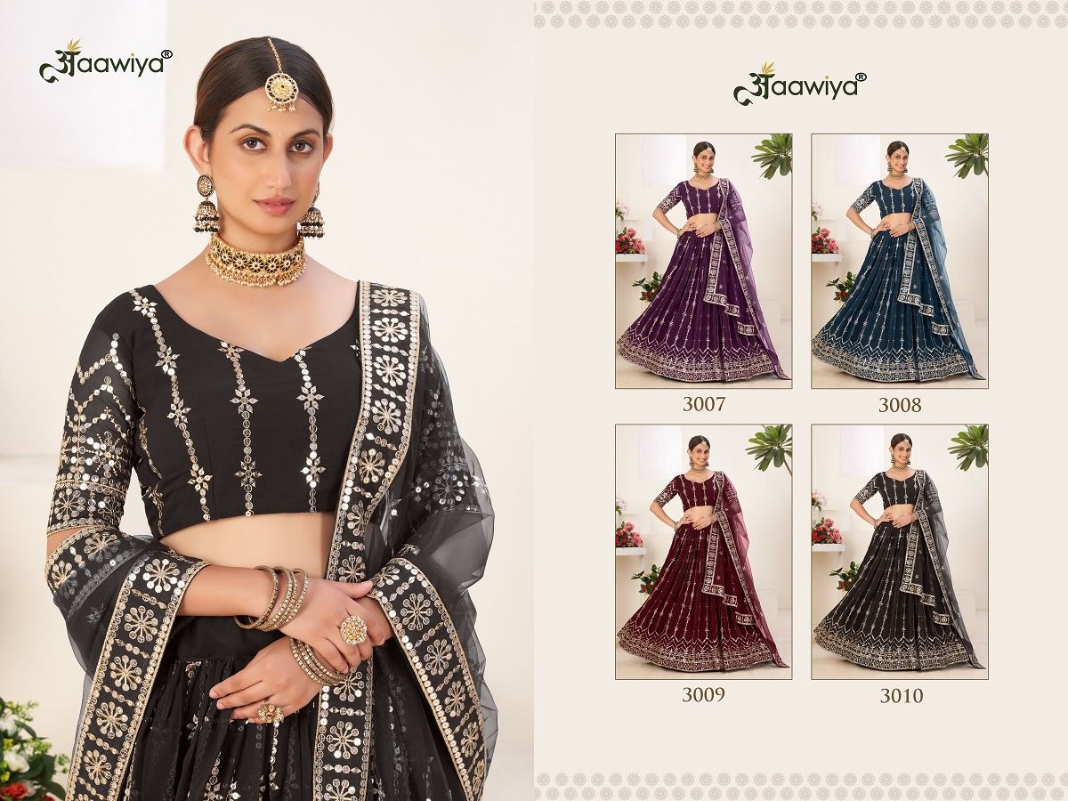 aawiya official amrita vol 2 georgette festive look lehnga catalog