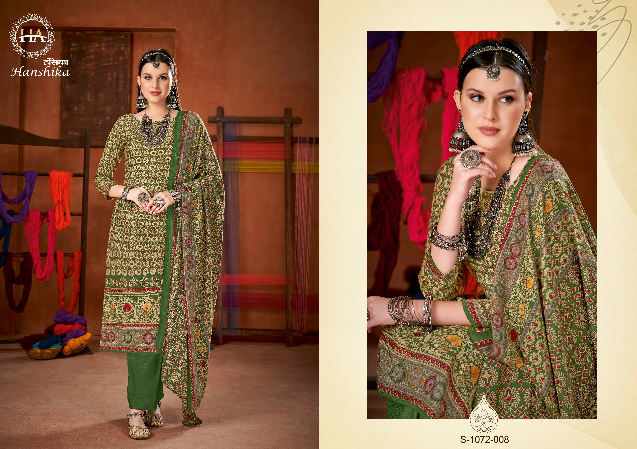 alok suit harshit fashion hanshika pure wool pashmina attrective look salwar suit catalog