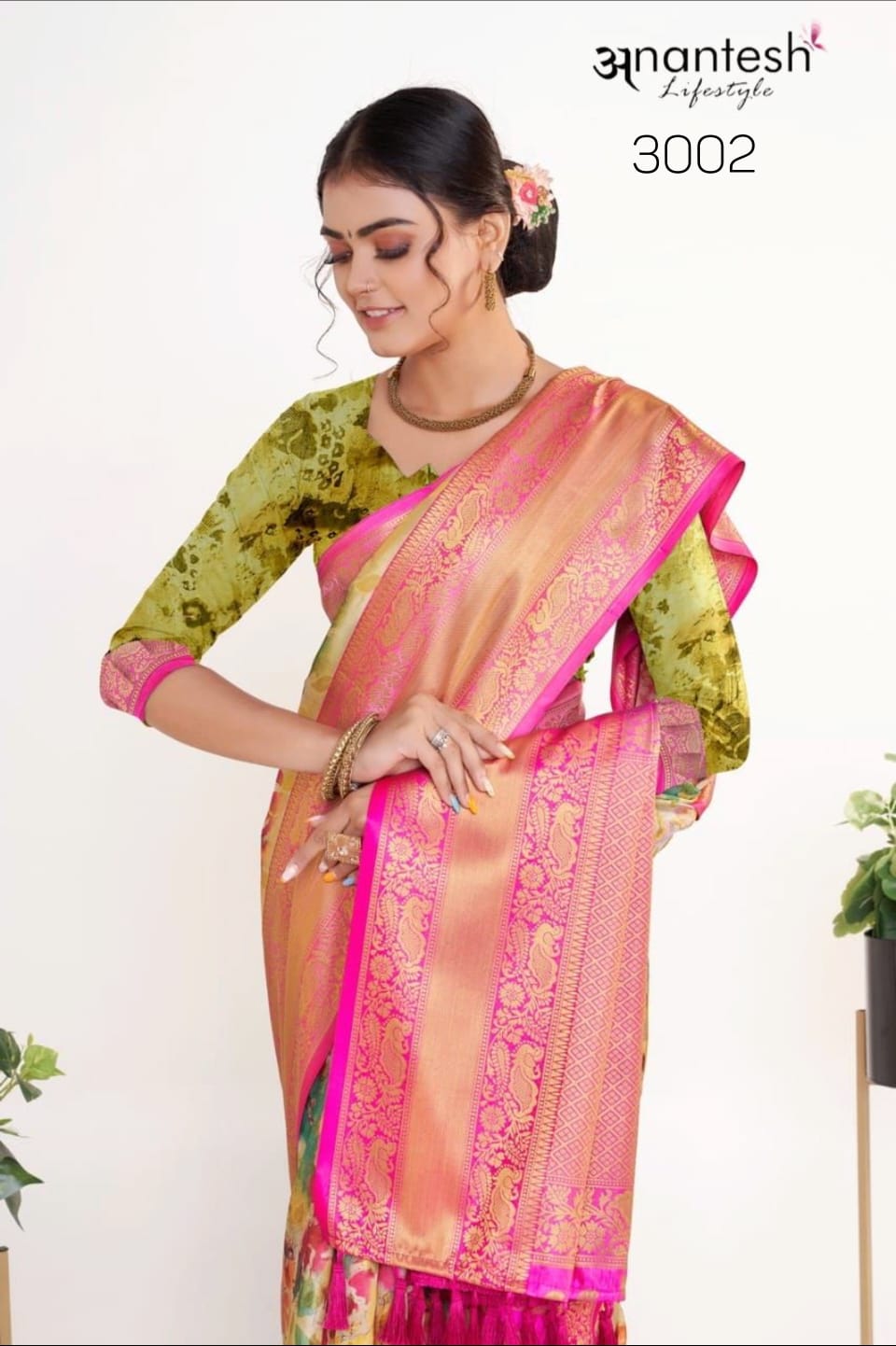 anantesh lifestyle Kalamkari pattu silk silk innovative look saree catalog