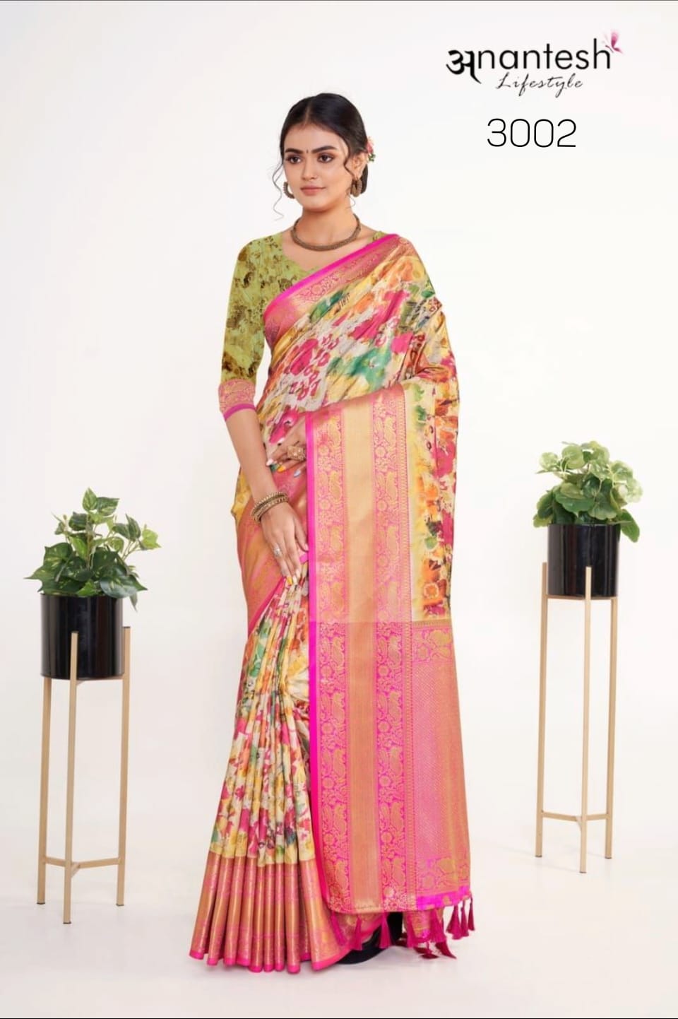 anantesh lifestyle Kalamkari pattu silk silk innovative look saree catalog