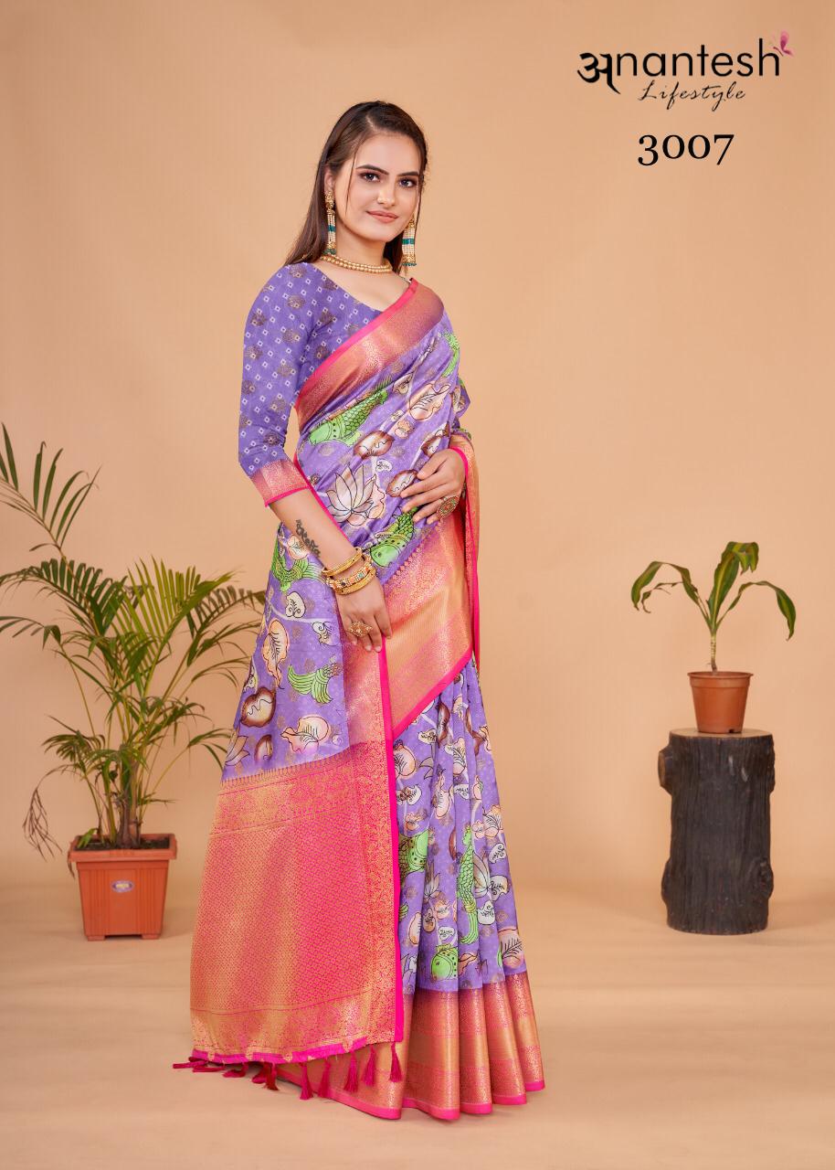 anantesh lifestyle Kalamkari pattu silk vol 2 kalamkari regal  look saree catalog