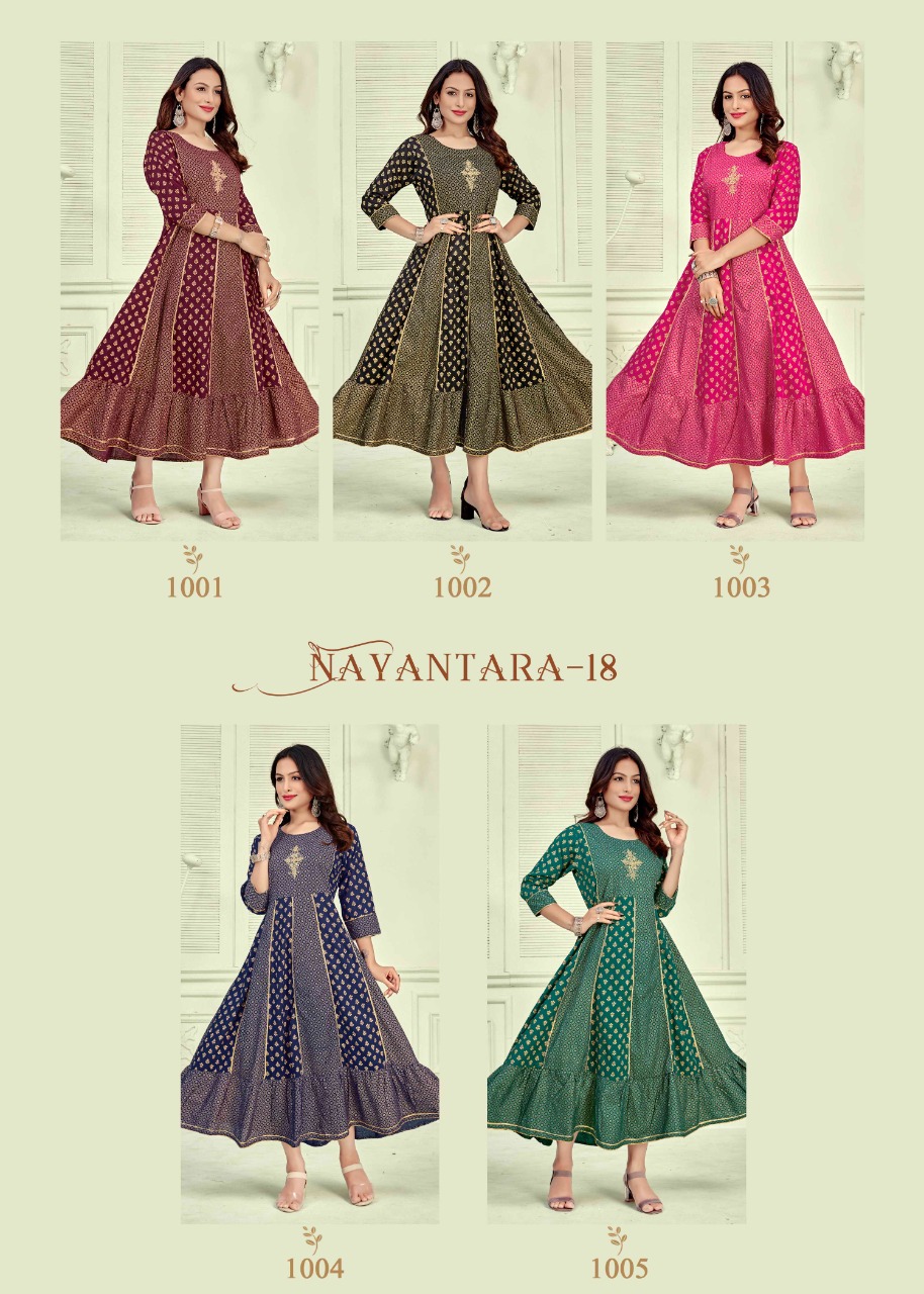 banwery fashion nayanthara vol 18 rayon new and modern style kurti catalog