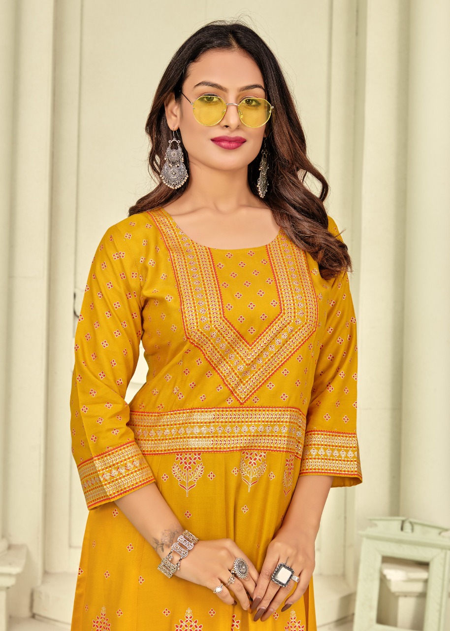 banwery fashion nayanthara vol 20 rayon new and modern style kurti gown catalog