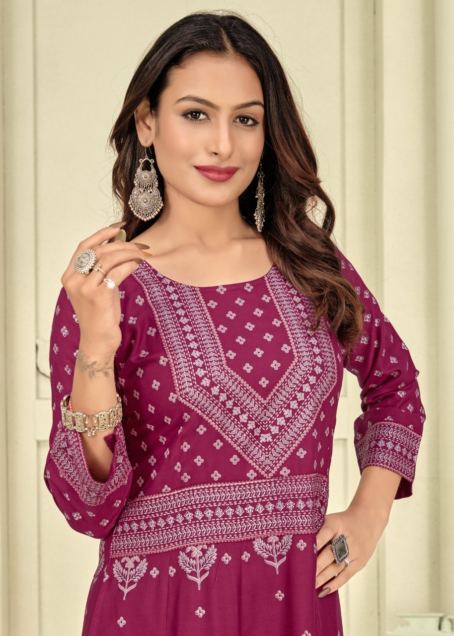 banwery fashion nayanthara vol 20 rayon new and modern style kurti gown catalog