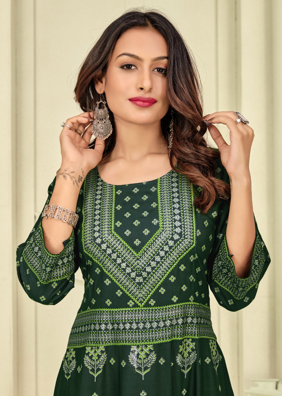 banwery fashion nayanthara vol 20 rayon new and modern style kurti gown catalog