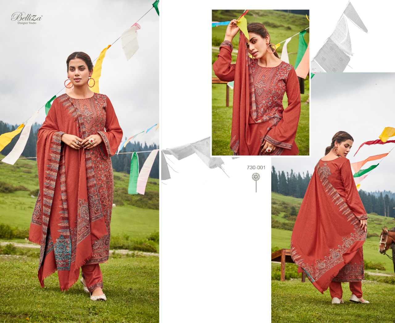 beliza designer studio nazma pure wool pashmina innovative print salwar suit catalog