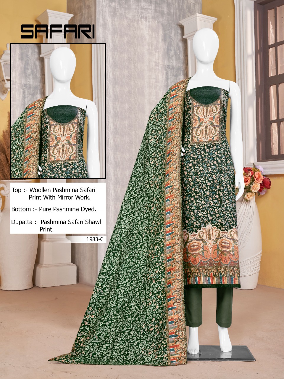 bipson safari 1983 pashmina exclusive parint salwar suit catalog