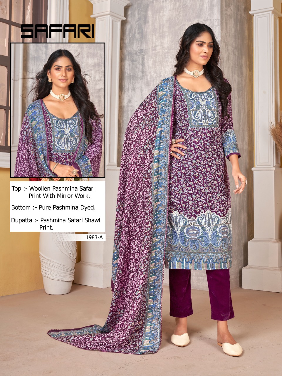 bipson safari 1983 pashmina exclusive parint salwar suit catalog