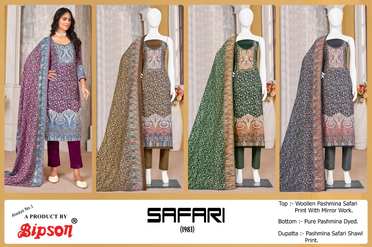 bipson safari 1983 pashmina exclusive parint salwar suit catalog