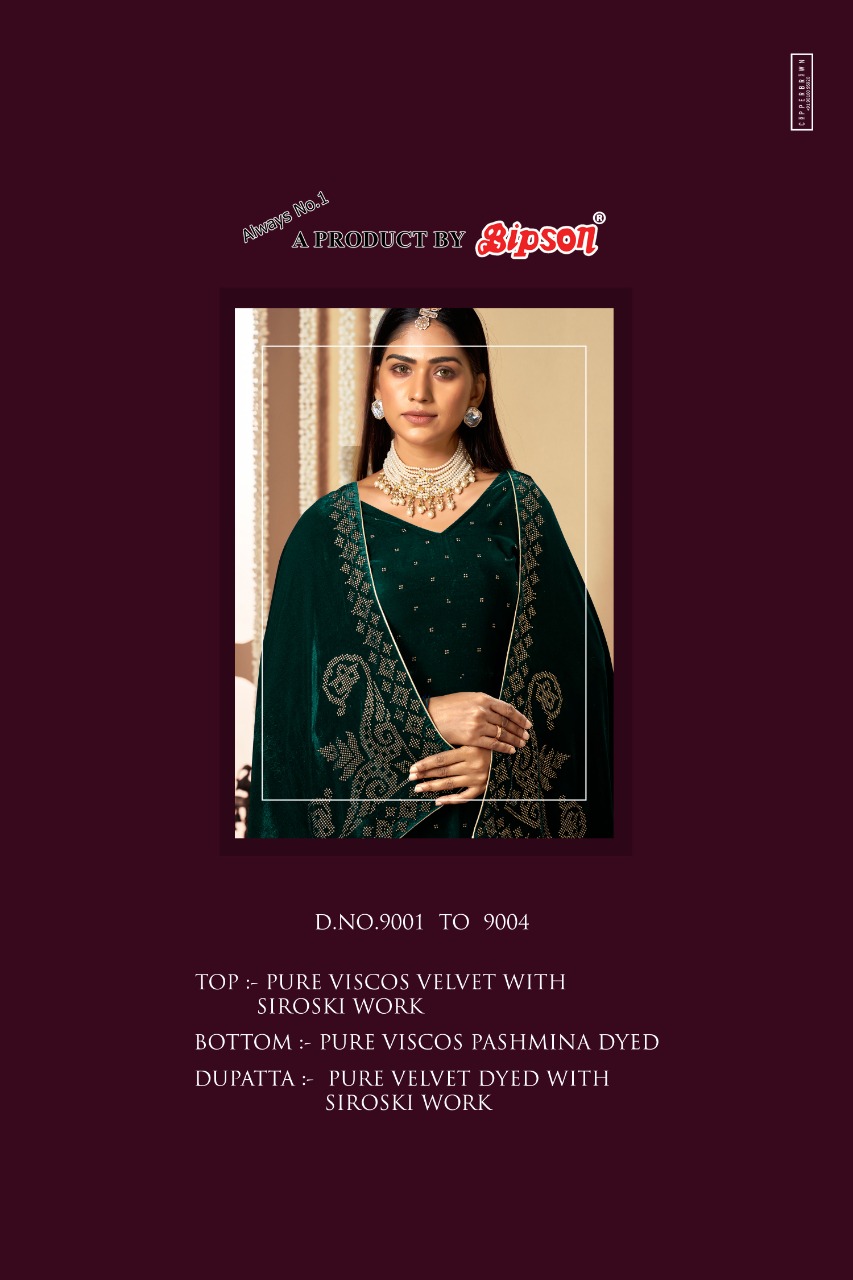 bipson zhalak 9001 to 9004 viscose elegant salwar suit catalog