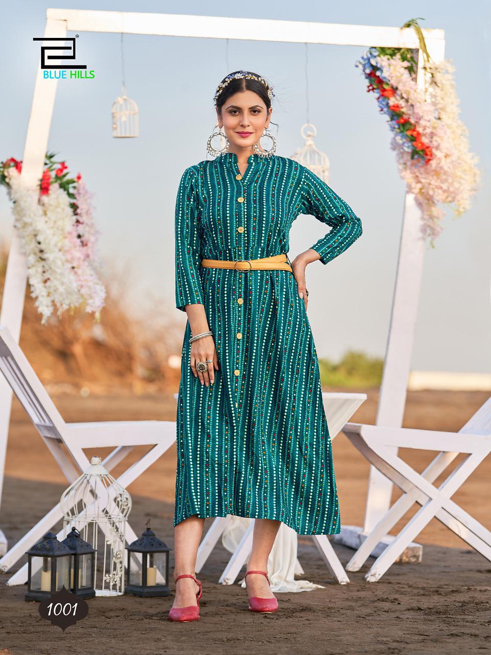 blue hills bro code rayon exclusive look kurti catalog