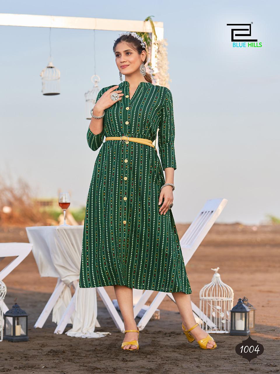 blue hills bro code rayon exclusive look kurti catalog