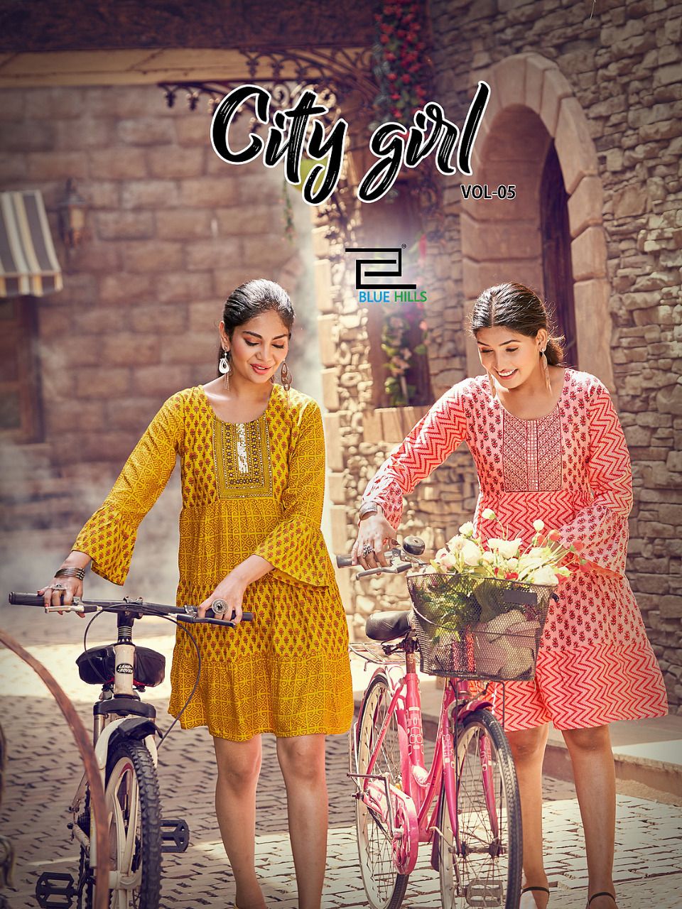 blue hills City Girl vol 5 rayon decent look kurti catalog