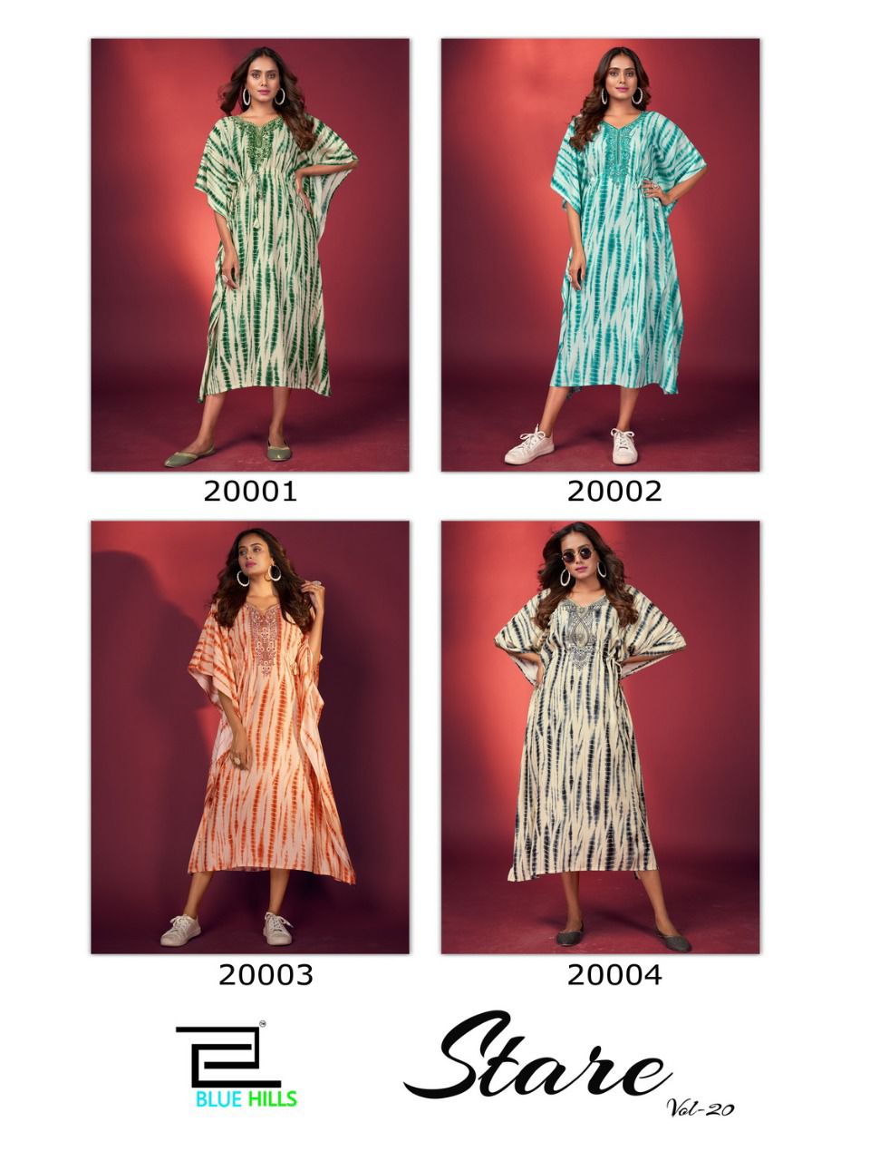 blue hills stare vol 20 rayon new and modern style kaftan catalog