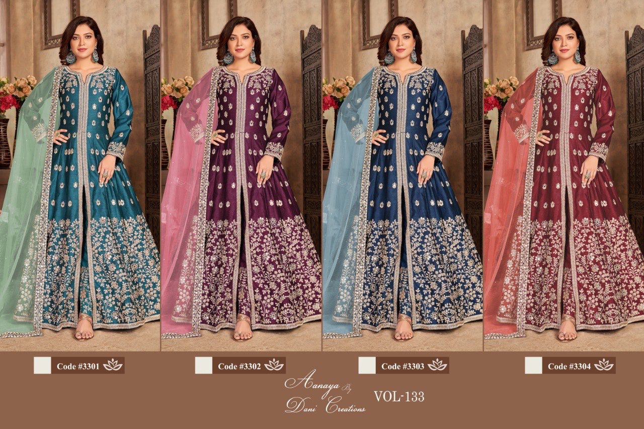 dani aanaya 3300 series vol 133 art silk gorgeous look Salwar suit catalog