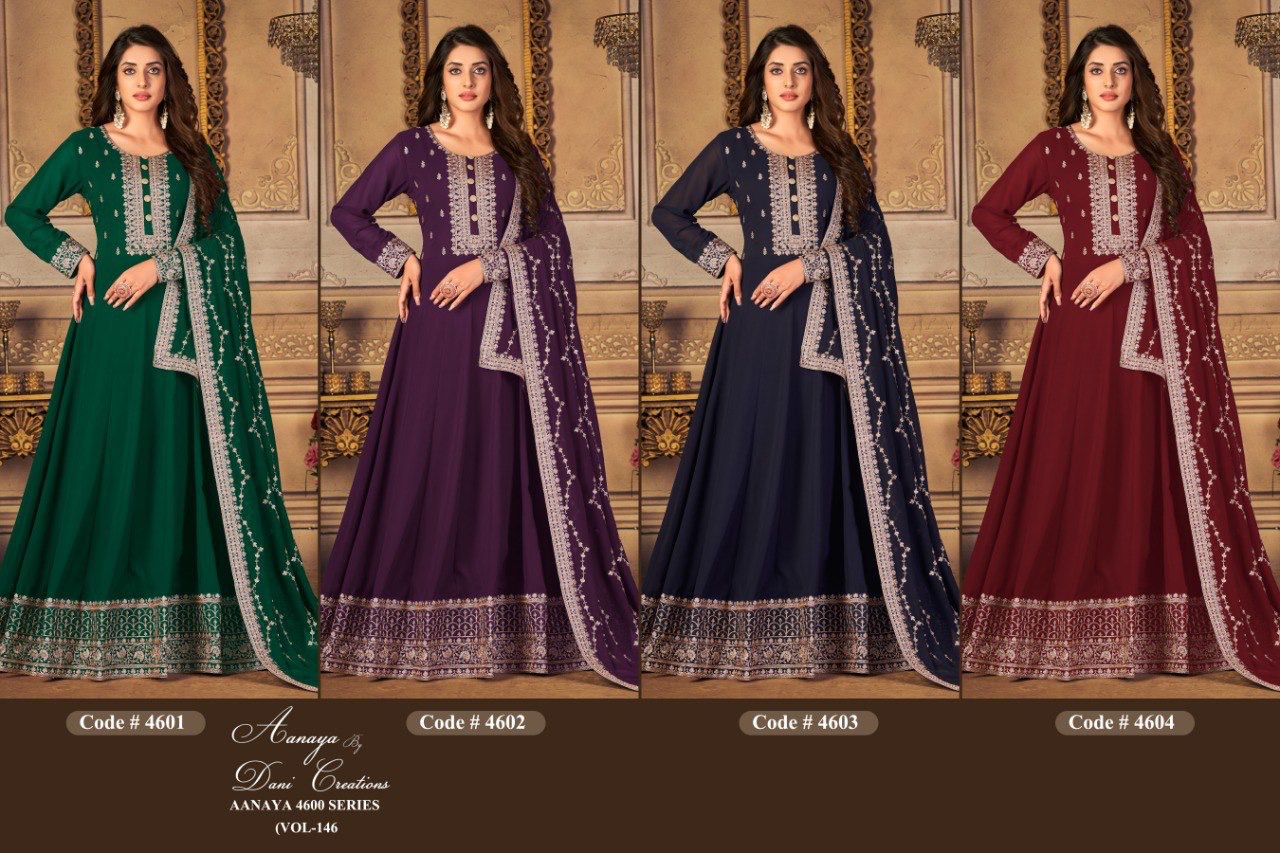 dani aanaya 4600 series vol 146 georgette festive look salwar suit catalog