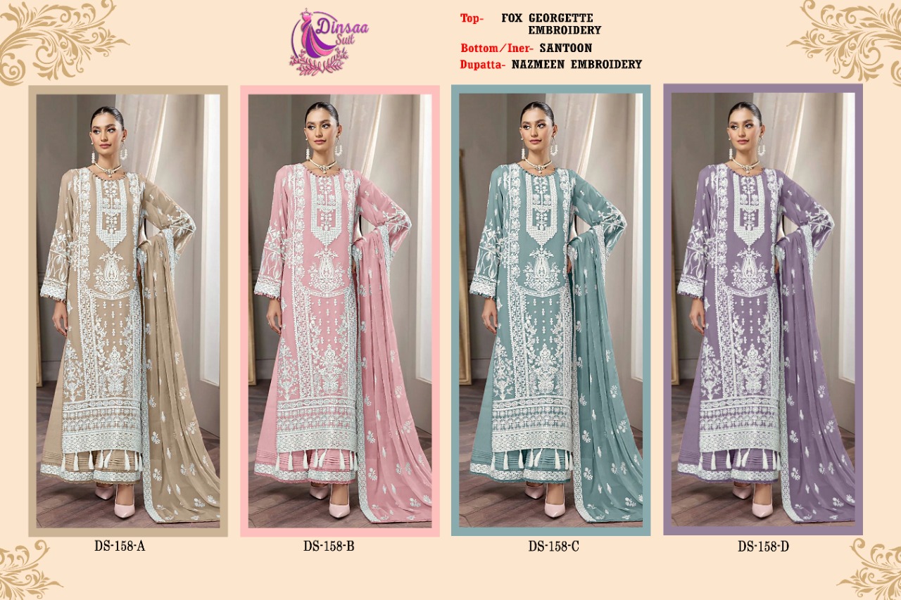 dinsaa suit d s 158 georgette regal look salwar suit Catalog