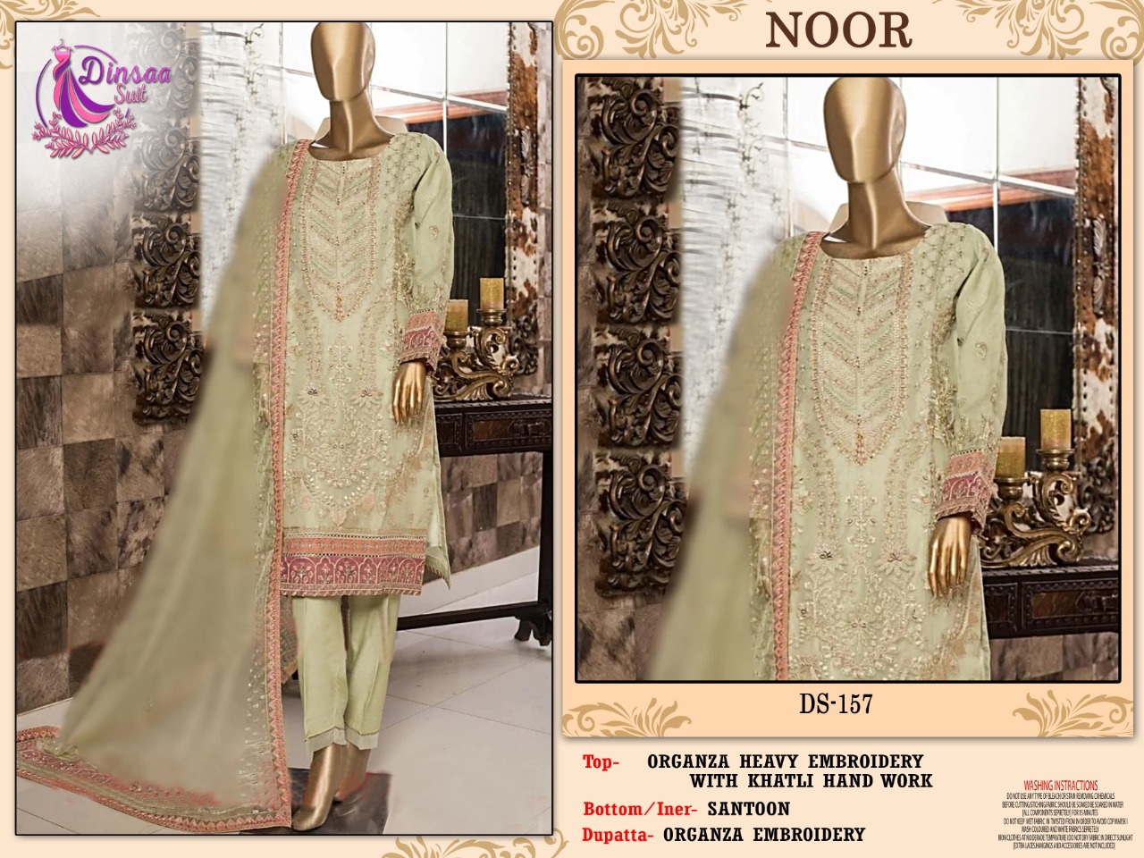 dinsaa suit 157 georgette regal look salwar suit singal