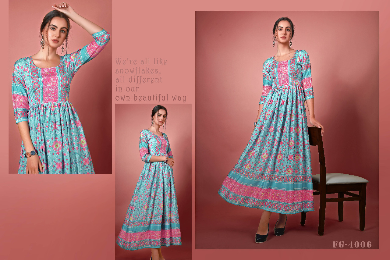 fashion galleria Jennifer D N FG 4006 to FG 4009 chinon new and modern satyle kurti catalog