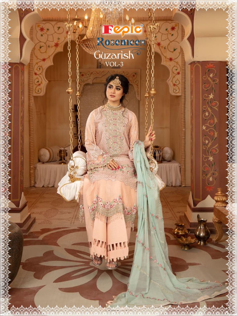 fepic rosemeen guzarish vol 3 georgette astonishing look salwar suit catalog