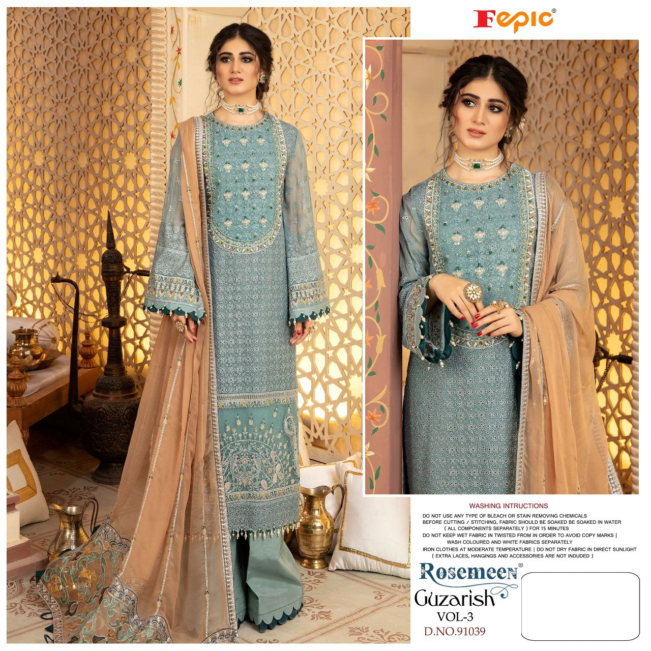 fepic rosemeen guzarish vol 3 georgette astonishing look salwar suit catalog