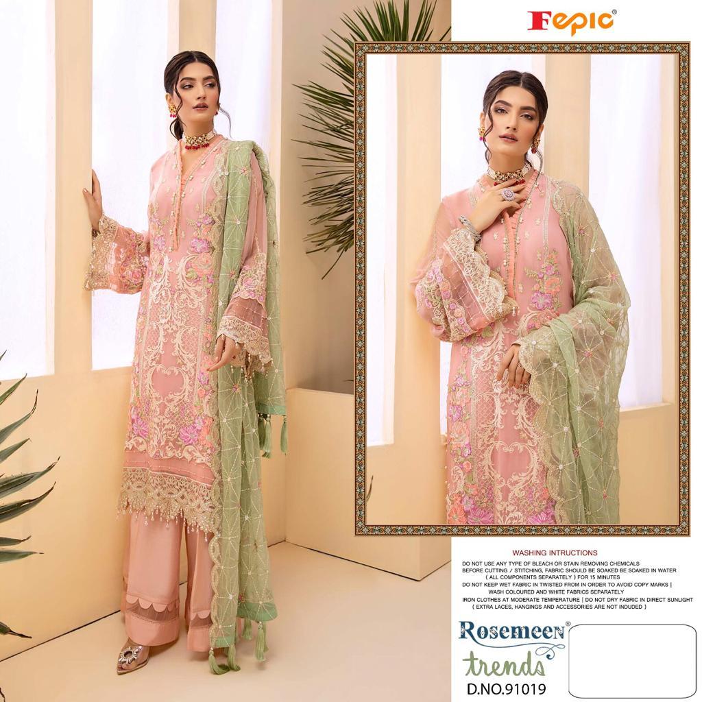 fepic rosemeen trends georgette catchy look salwar suit catalog