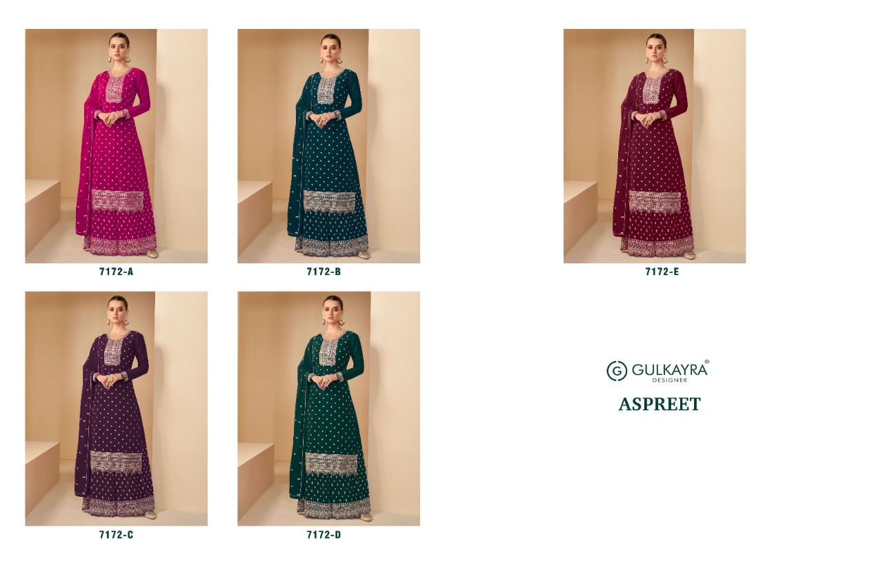 gulkayra designer aspreet georgette gorgeous look salwar suit catalog