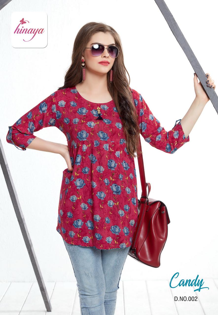 hinaya candy rayon new and modern style kurti catalog