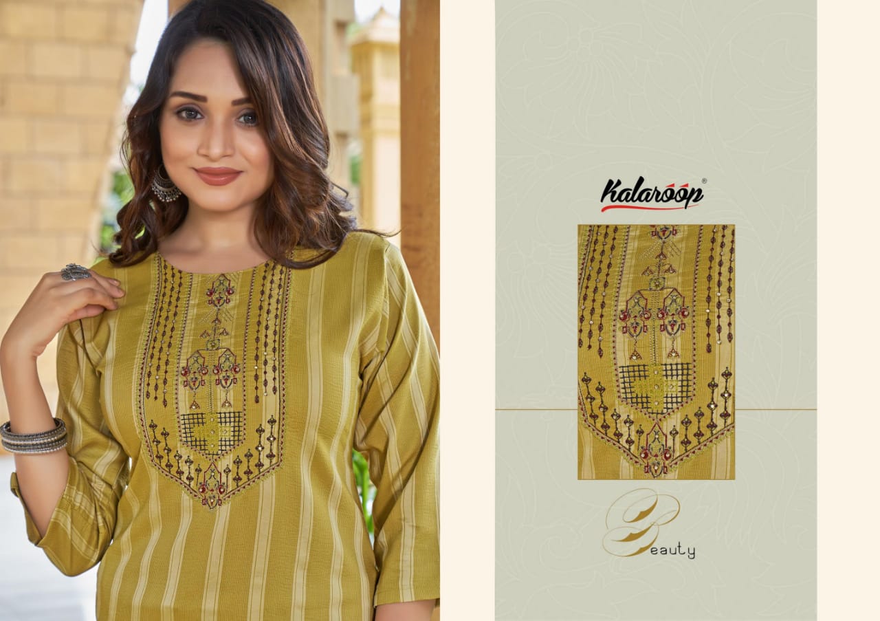 kalaroop by kajree vespa rayon attractive look kurti catalog