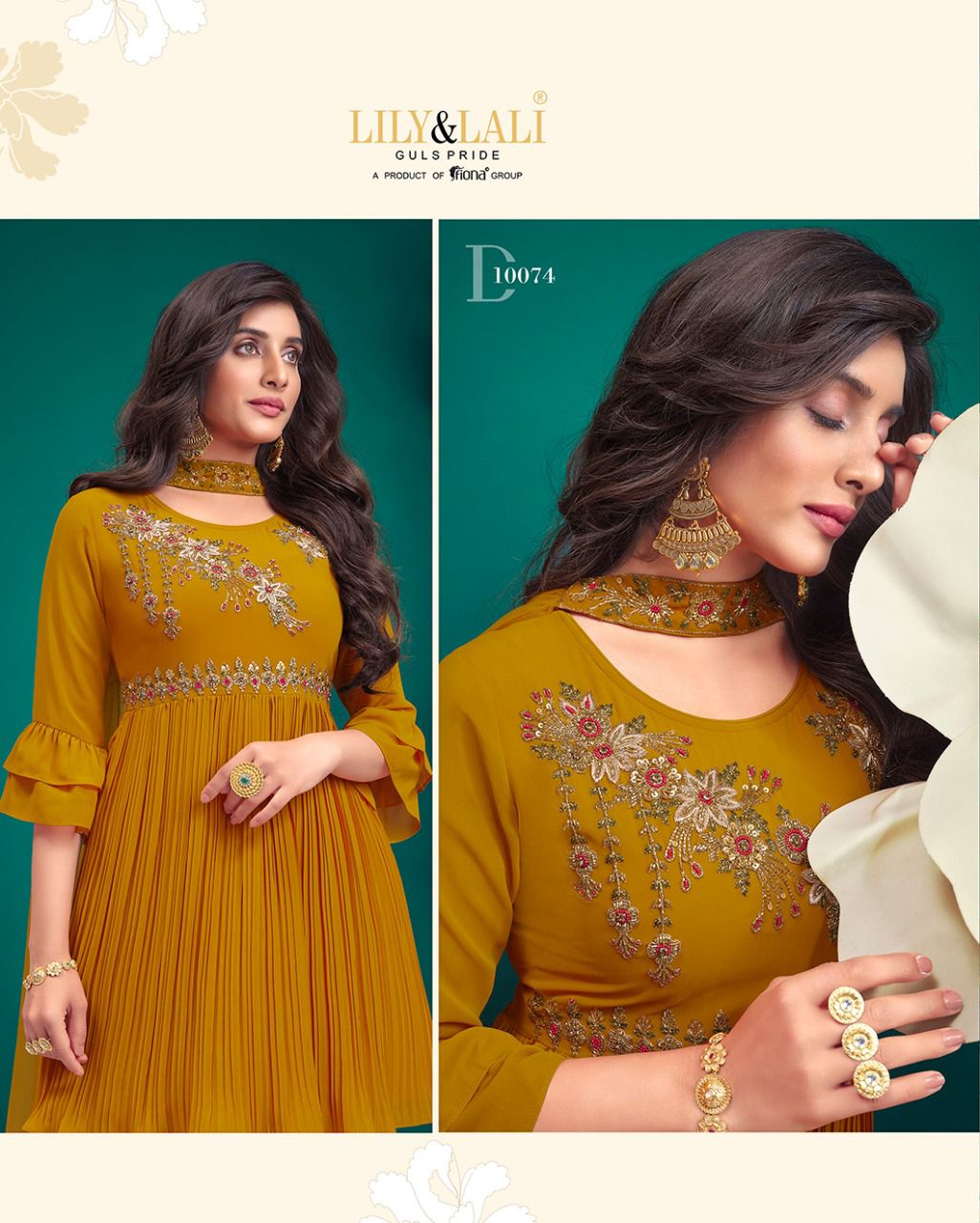 lily and lali isabel georgette gorgeous look top bottom with dupatta catalog