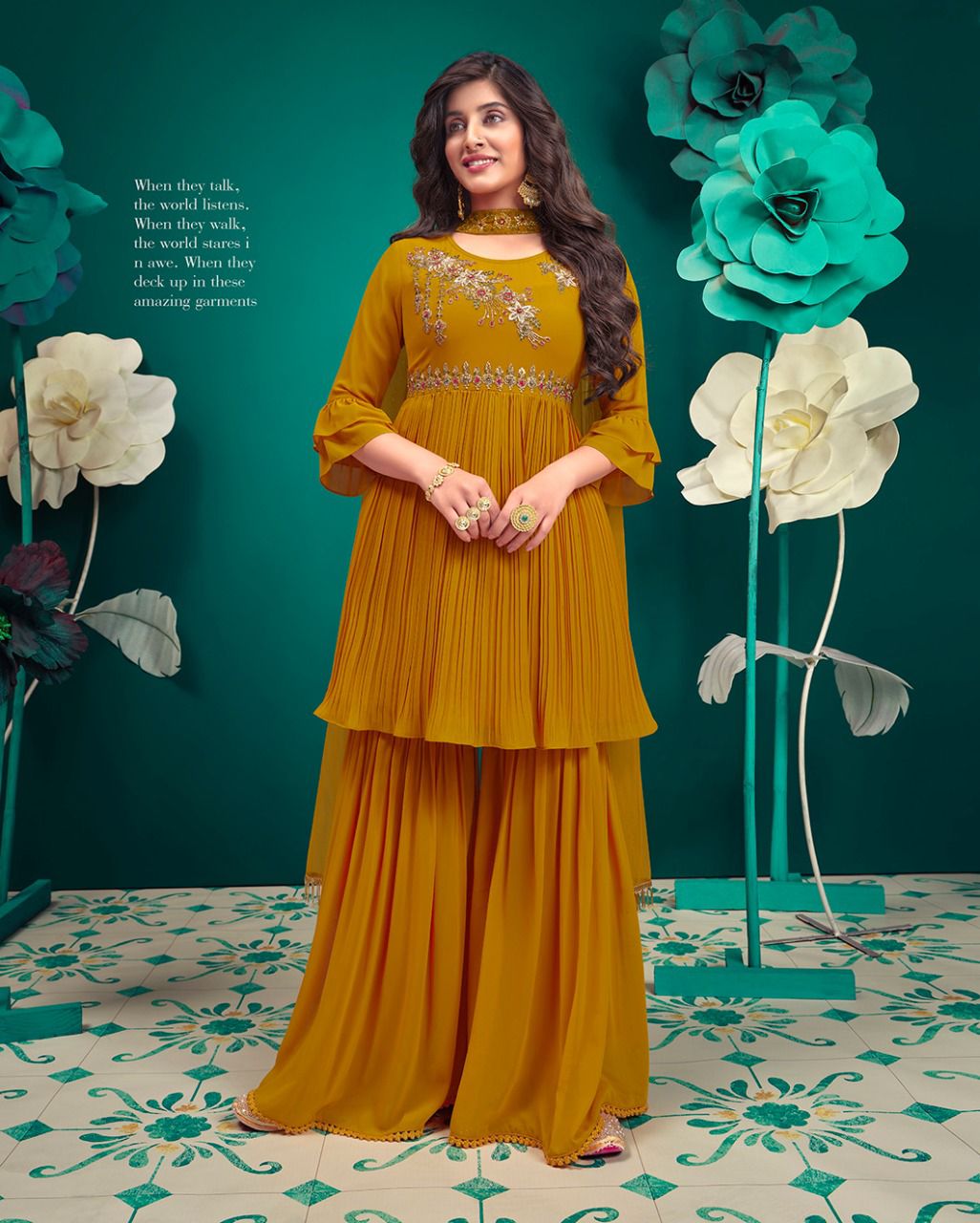 lily and lali isabel georgette gorgeous look top bottom with dupatta catalog