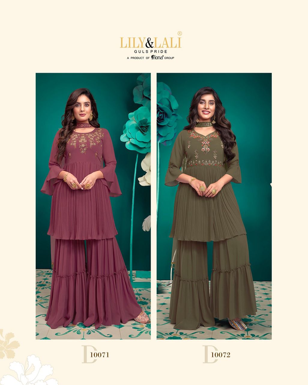 lily and lali isabel georgette gorgeous look top bottom with dupatta catalog