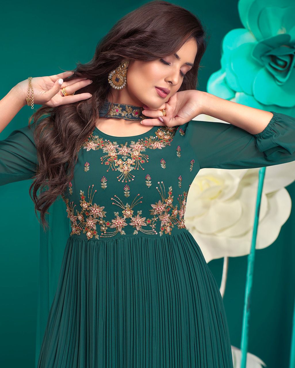 lily and lali isabel georgette gorgeous look top bottom with dupatta catalog