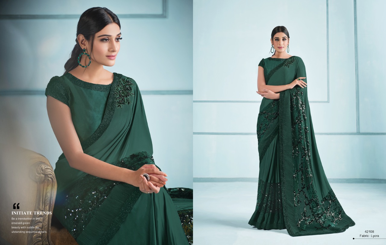 mahotsav norita 42100 elaura lycra stylish look saree catalog