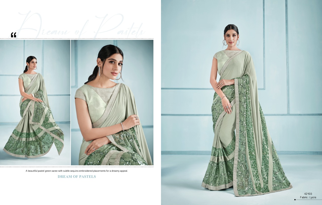 mahotsav norita 42100 elaura lycra stylish look saree catalog