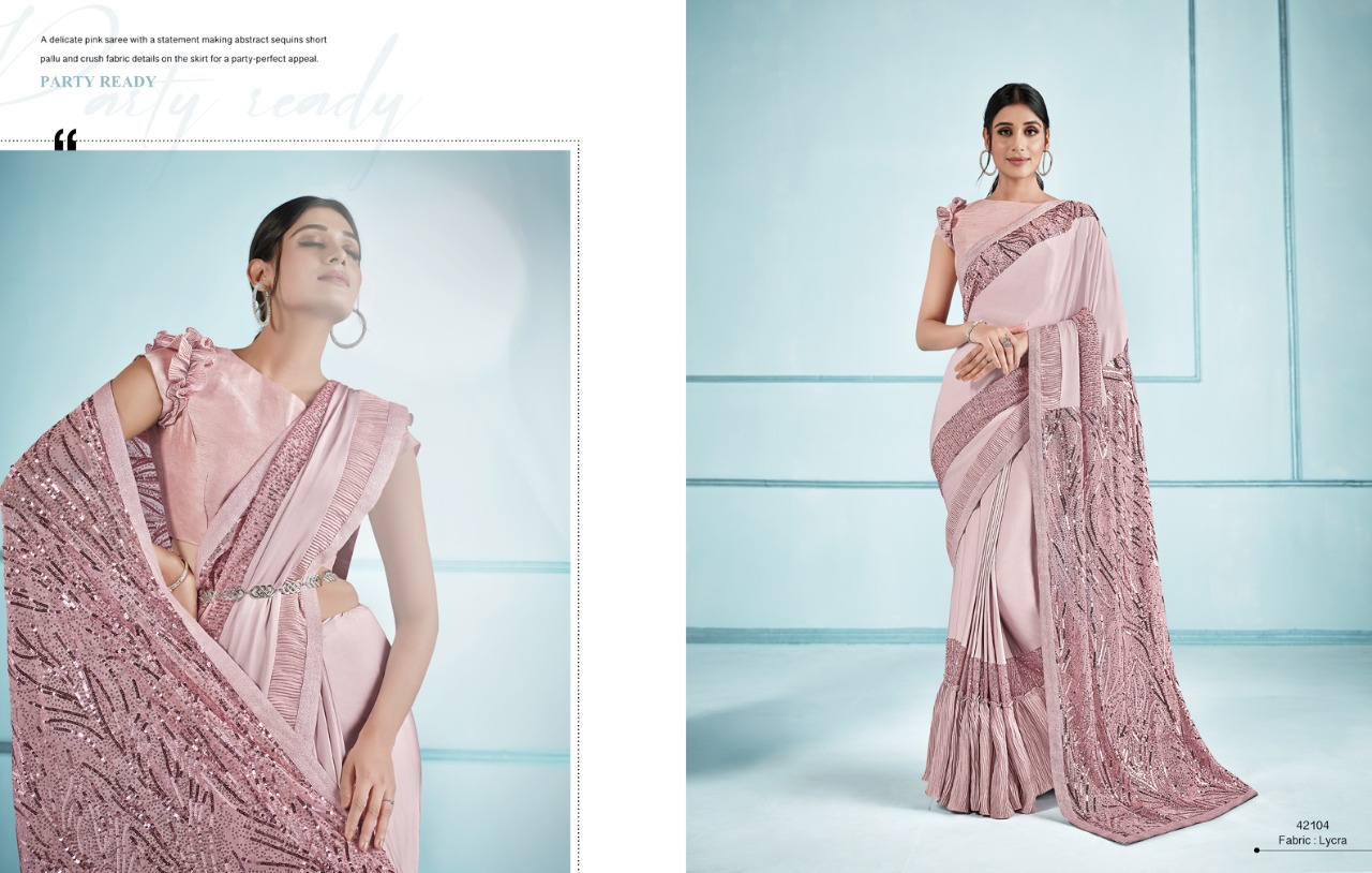 mahotsav norita 42100 elaura lycra stylish look saree catalog