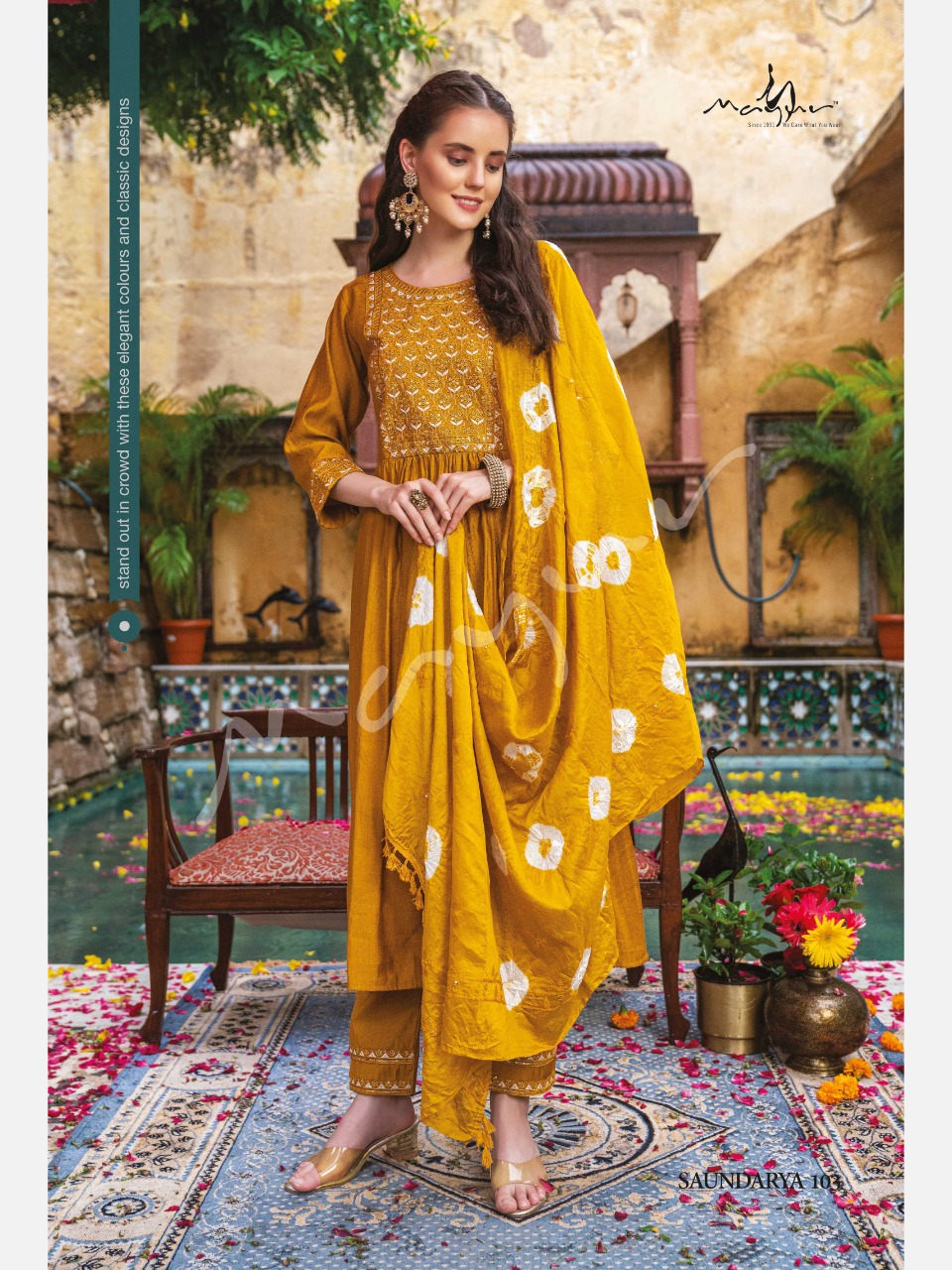 mayur Saundarya viscose gorgeous look top pant with dupatta catalog