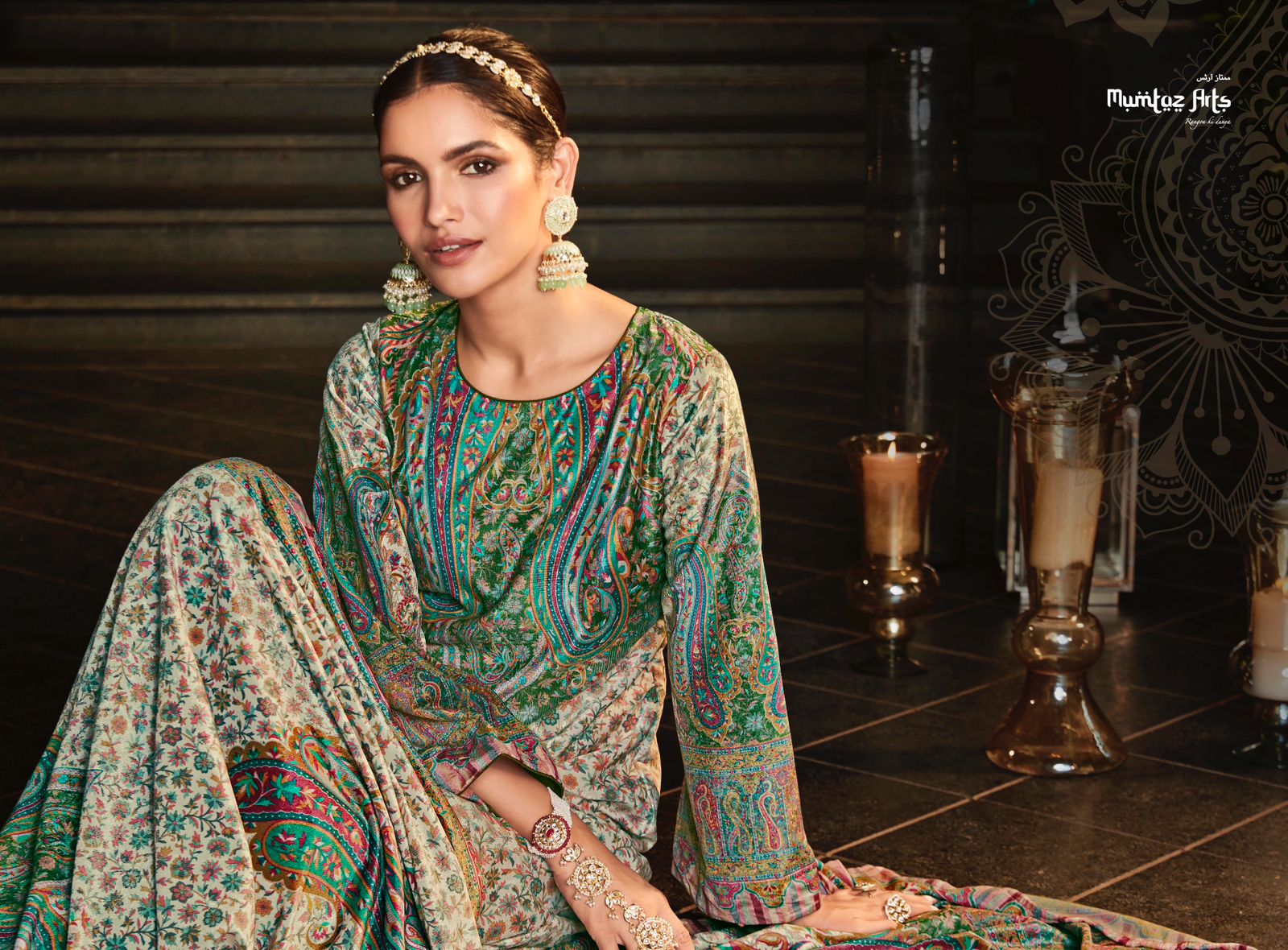 mumtaz art kani cashmere velvet exclusive print salwar suit catalog