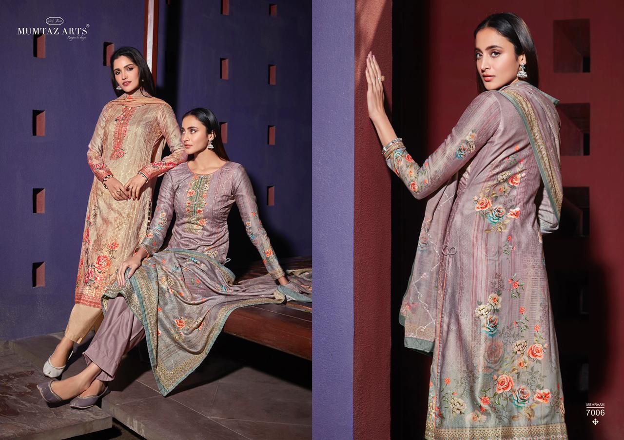 mumtaz art mehraam ulfat range 2 satin  new and modern style salwar suit catalog